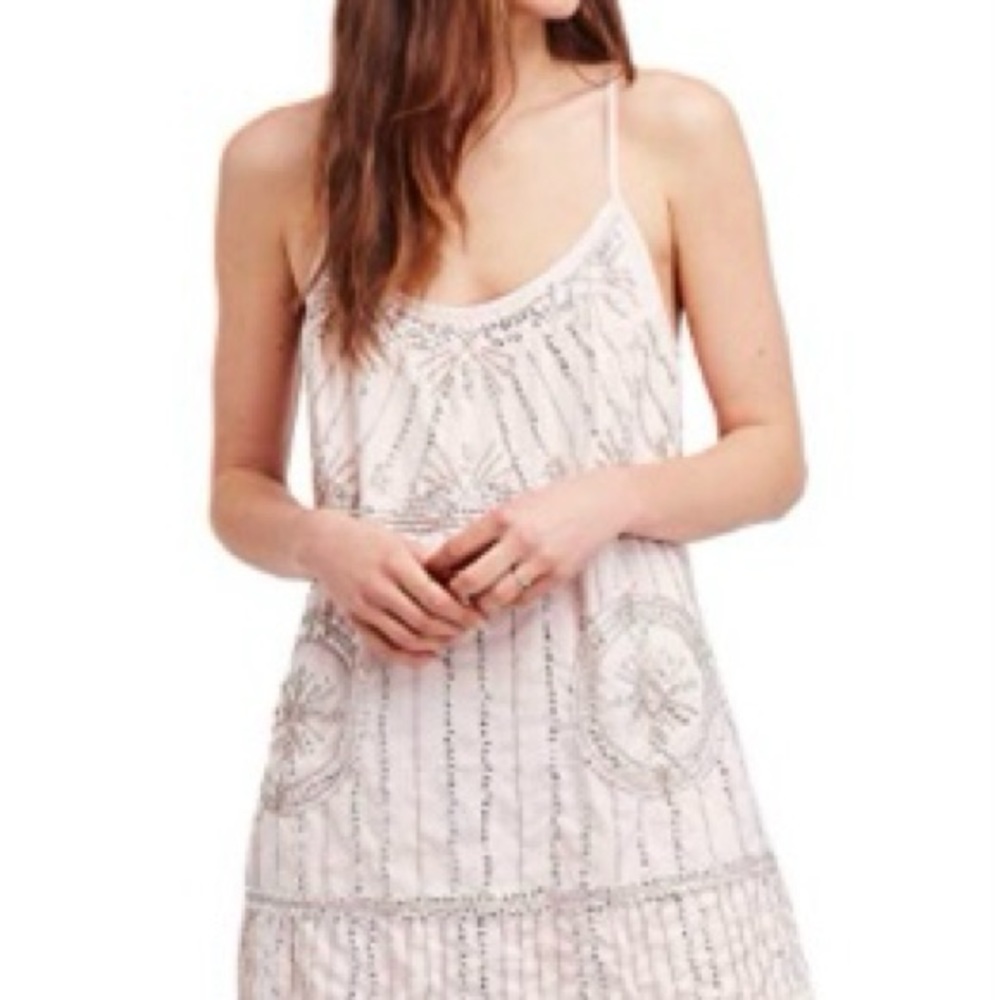🆕 INTIMATELY FREE PEOPLE Women’s Sedona Embellished Shift Dress in Rose